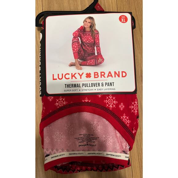 NWT Lucky Brand Christmas Fair Isle Snowflake Pajamas Set Size XL $68 - Picture 2 of 6